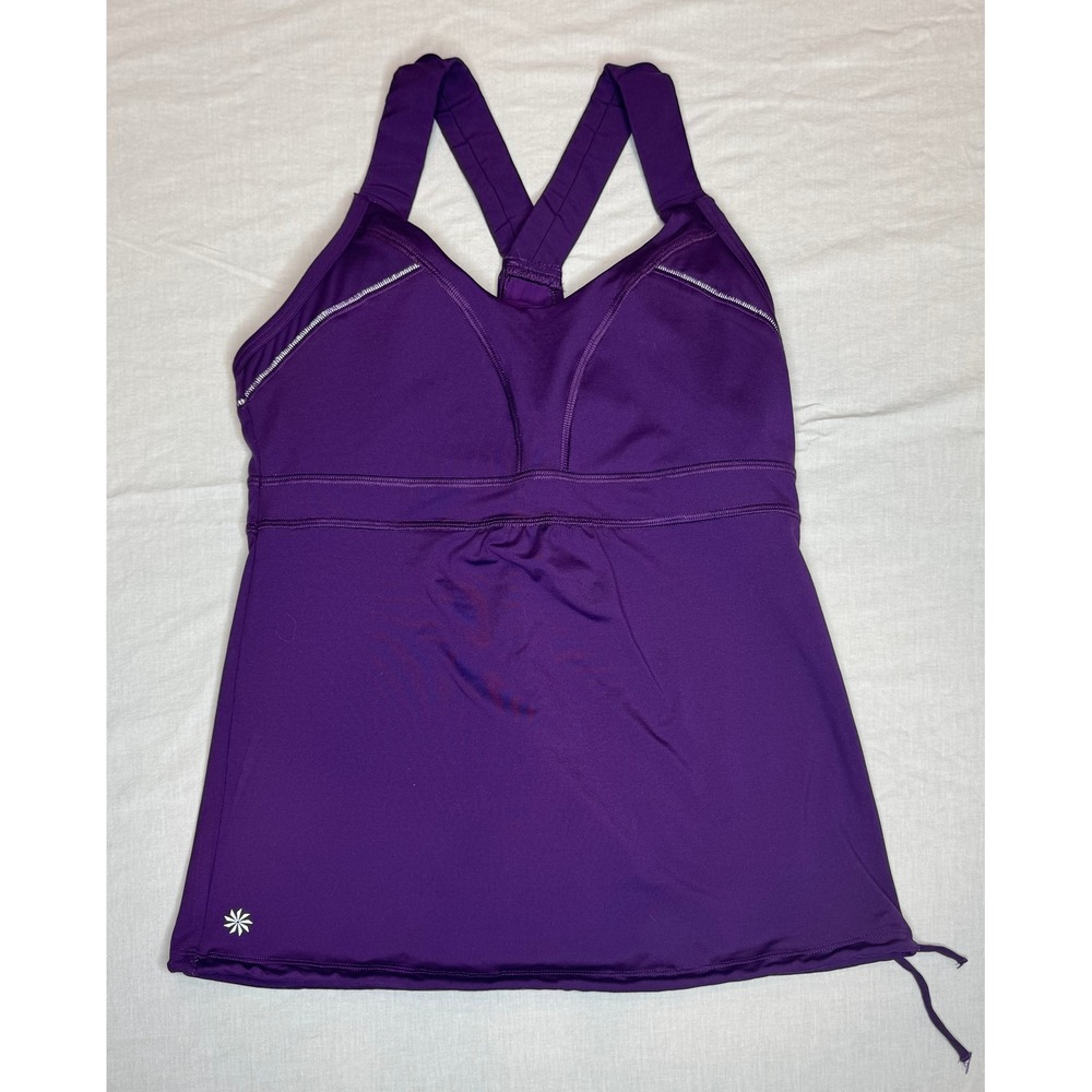 Athleta Purple Built-In Bra Crossback Athletic Tank Top Womens M